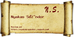 Nyakas Sándor névjegykártya