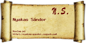 Nyakas Sándor névjegykártya