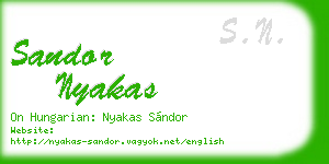 sandor nyakas business card
